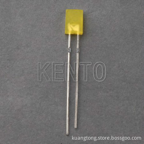 2X5mm Square Yellow Diffused Lens Led Lamp